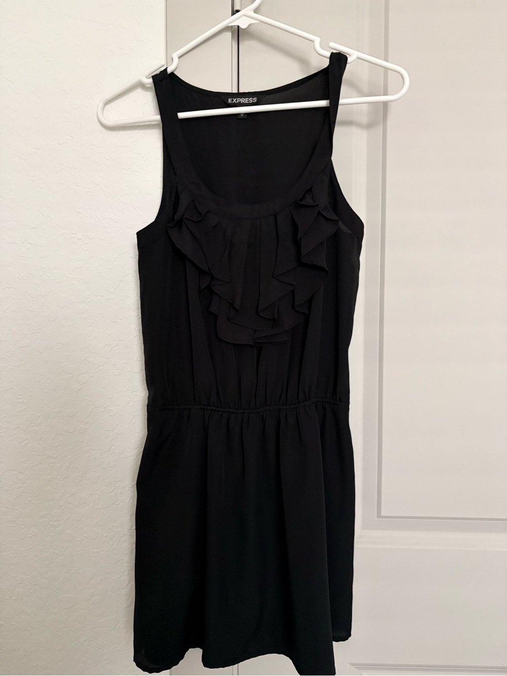 Express Black Ruffle Front Tank Dress for Girls